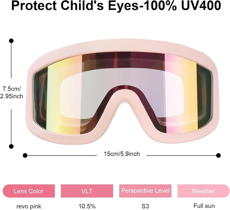 YooxArmor OTG Kids Ski Goggles Kids Snowboard Goggles for Boys Girls Toddler Youth Kid Snow Goggles Anti-Fog UV400 Protection - Image 3